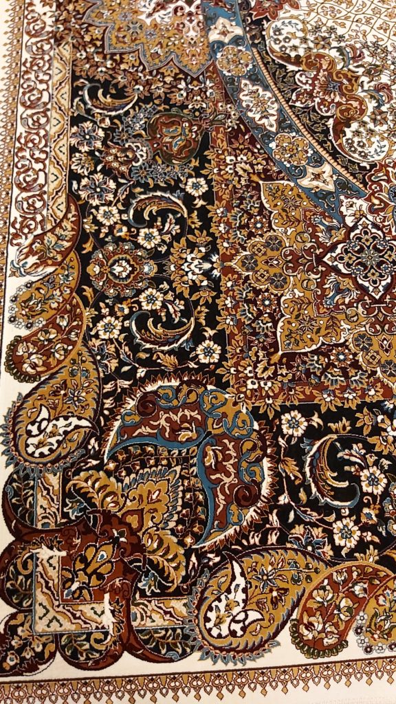 Turkey Persian Medallion Design ( Cream/Navy ) Dynasty Oriental Rugs